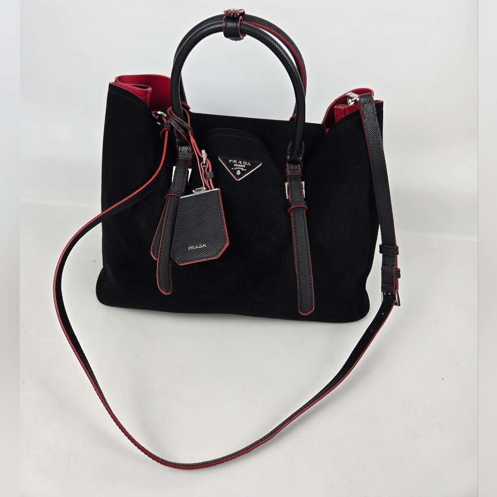 Prada Black and Red Tote Bag